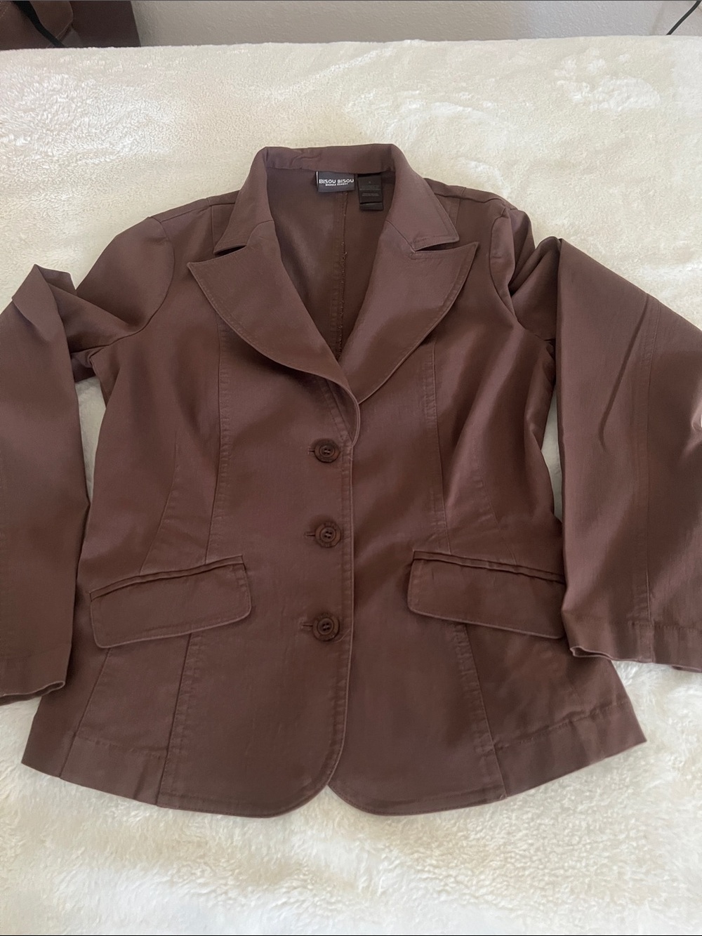 Bisou Bisou Brown Tailored Trench Coat - Picture 8 of 17
